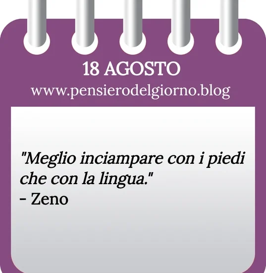 Calendario con frase del giorno 18 Agosto 2023