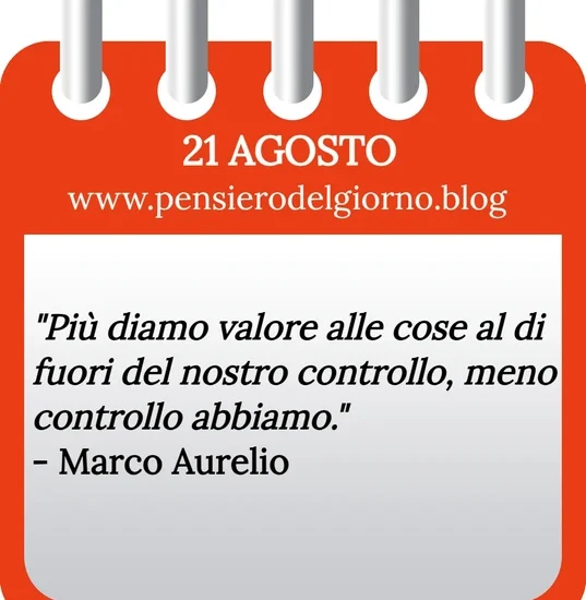 Calendario con frase del giorno 21 Agosto 2023