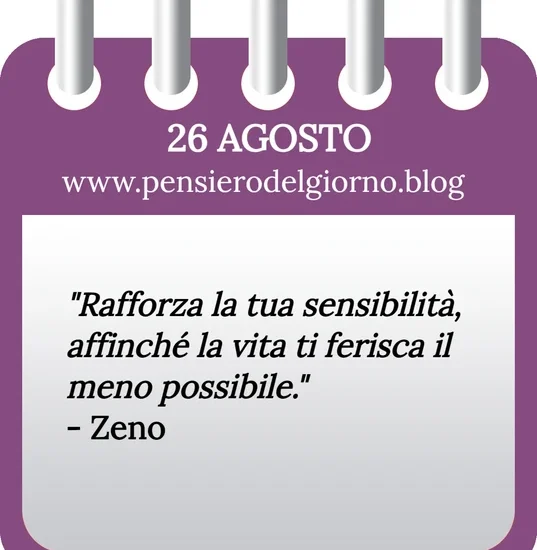 Calendario frase del giorno 26 Agosto 2023