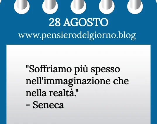 Calendario con frase del giorno 28 Agosto 2023