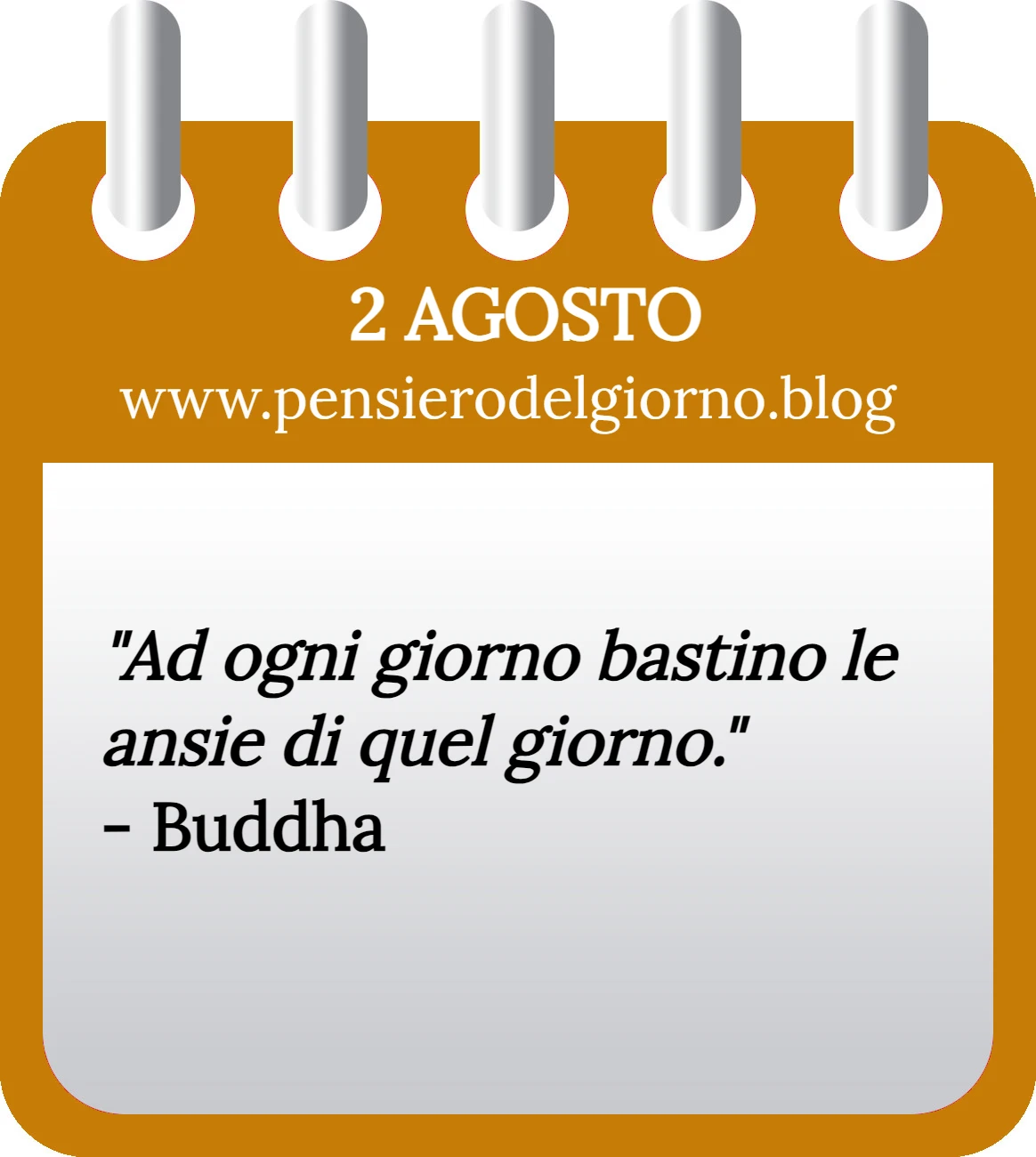 Calendario con frase del giorno 2 Agosto 2023