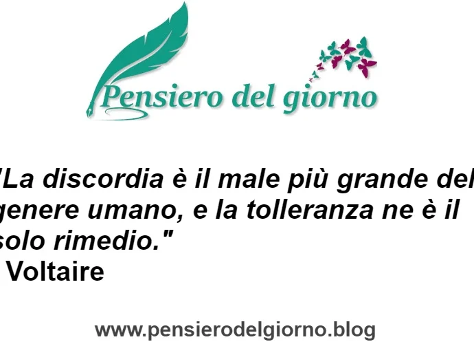 Aforisma Discordia male più grande Voltaire