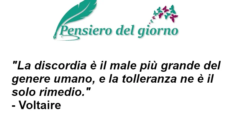 Aforisma Discordia male più grande Voltaire