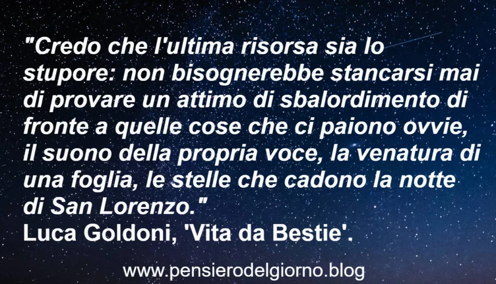 Aforisma citazione del giorno: non smettere mai di stupirsi Goldoni