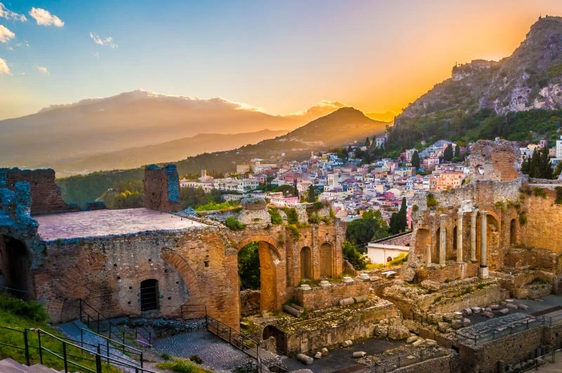 Taormina Sicilia vista autunno