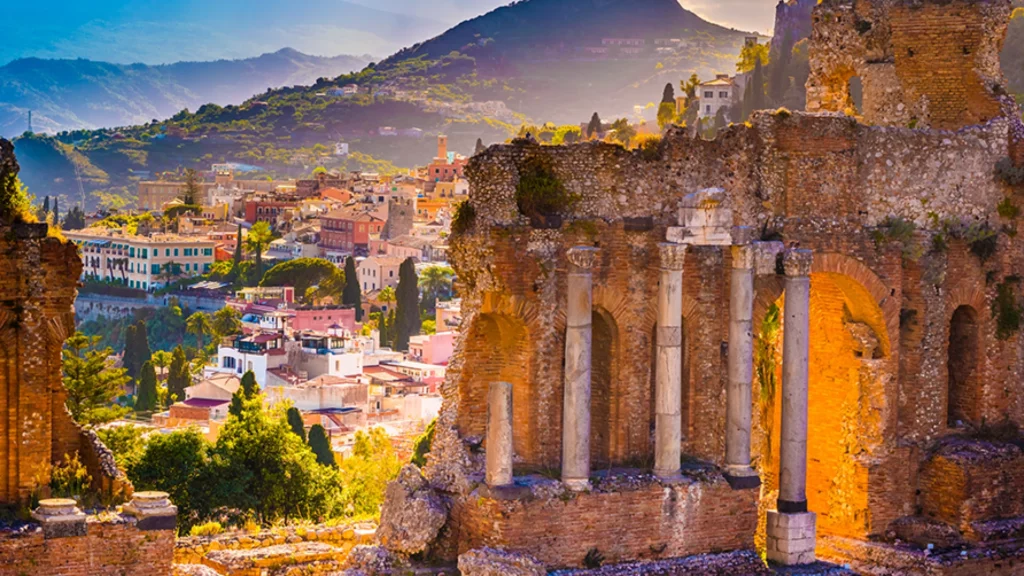 Autunno vista Sicilia Italia