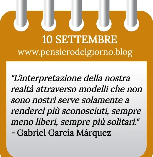 Calendario con frase del giorno 10 Settembre 2023