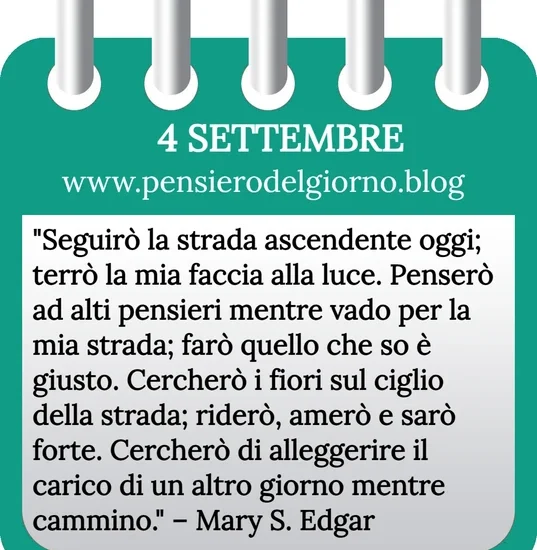 Calendario con frase del giorno 4 Settembre 2023