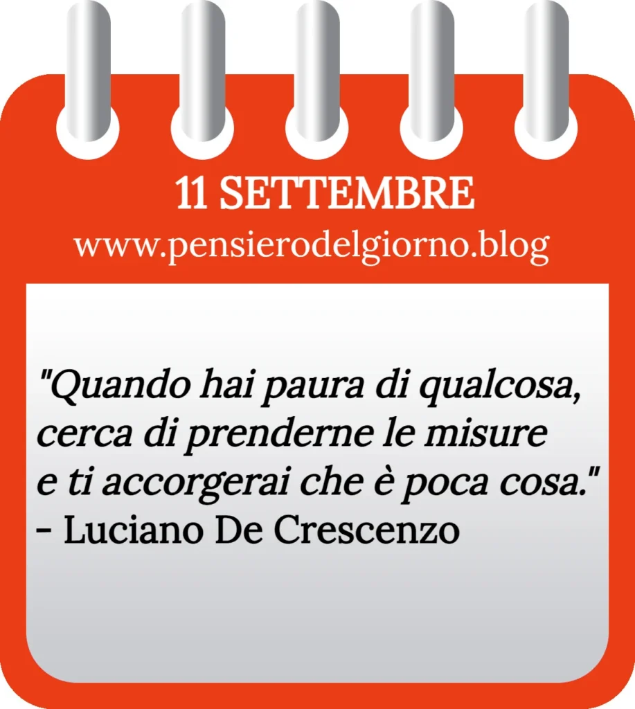 Calendario filosofico con frase del giorno oggi 11 Settembre 2023