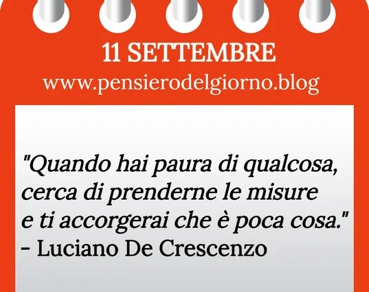 Calendario con frase del giorno 11 Settembre 2023