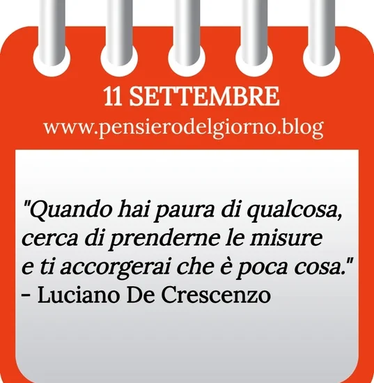 Calendario con frase del giorno 11 Settembre 2023