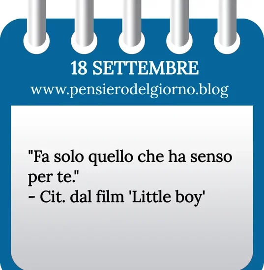 Calendario con frase del giorno 18 Settembre 2023