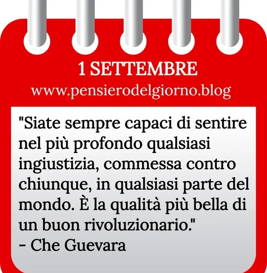 Calendario con frase del giorno 1 Settembre 2023