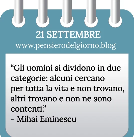 Calendario con frase del giorno 21 Settembre 2023