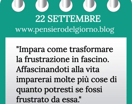 Calendario con frase del giorno 22 Settembre 2023