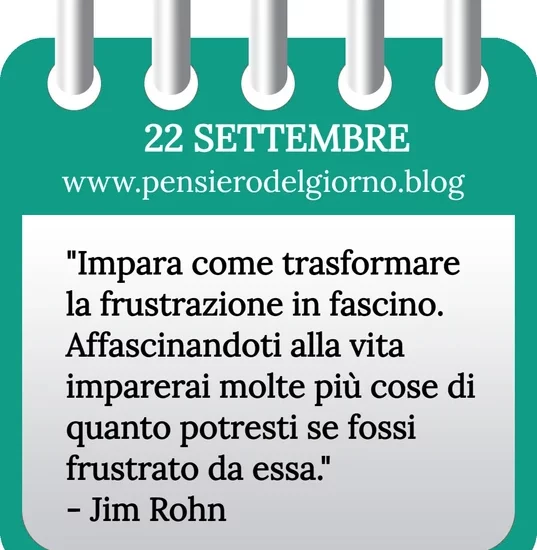 Calendario con frase del giorno 22 Settembre 2023