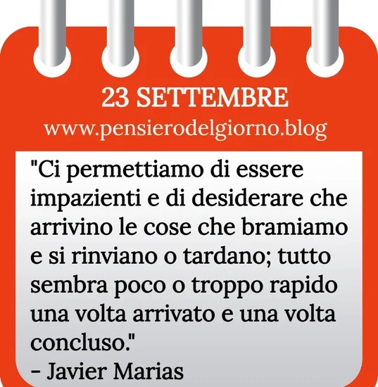 Calendario con frase del giorno 23 Settembre 2023