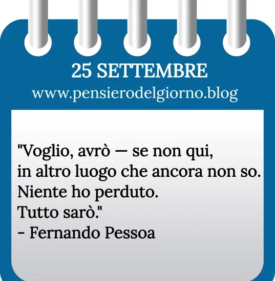 Calendario con frase del giorno 25 Settembre 2023