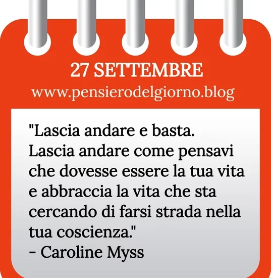 Calendario con frase del giorno 27 Settembre 2023