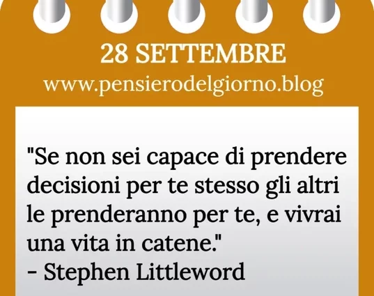 Calendario con frase del giorno 28 Settembre 2023