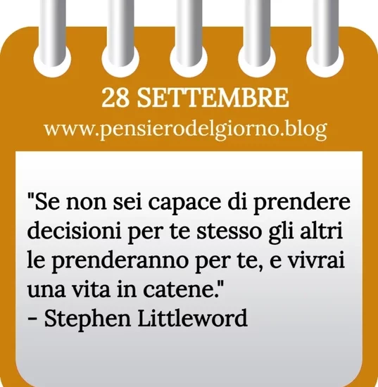 Calendario con frase del giorno 28 Settembre 2023