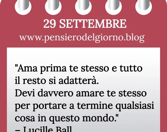 Calendario con frase del giorno 29 Settembre 2023