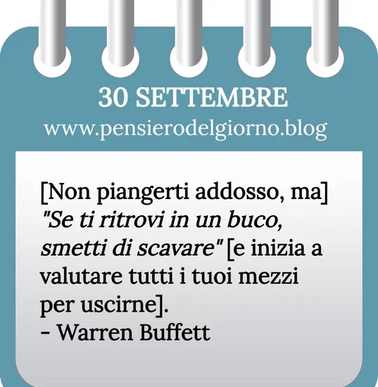 Calendario con frase del giorno 30 Settembre 2023