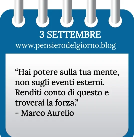 Calendario con frase del giorno 3 Settembre 2023