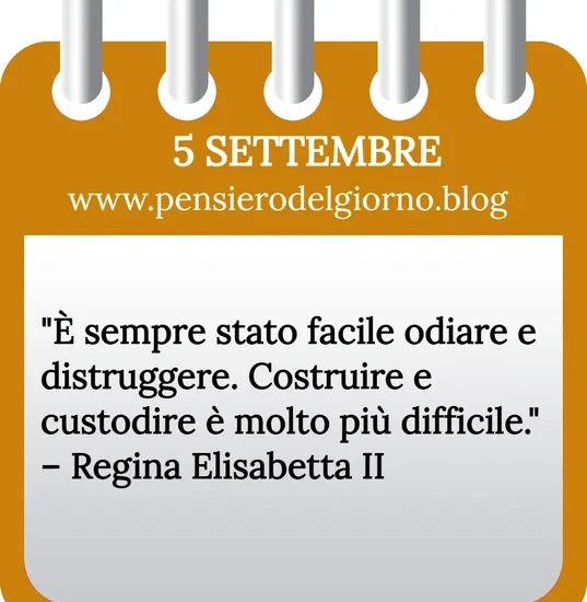 Calendario con frase del giorno 5 Settembre 2023