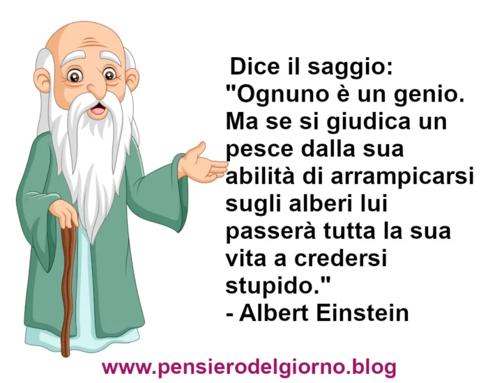 Dice il saggio Ognuno è un genio Einstein