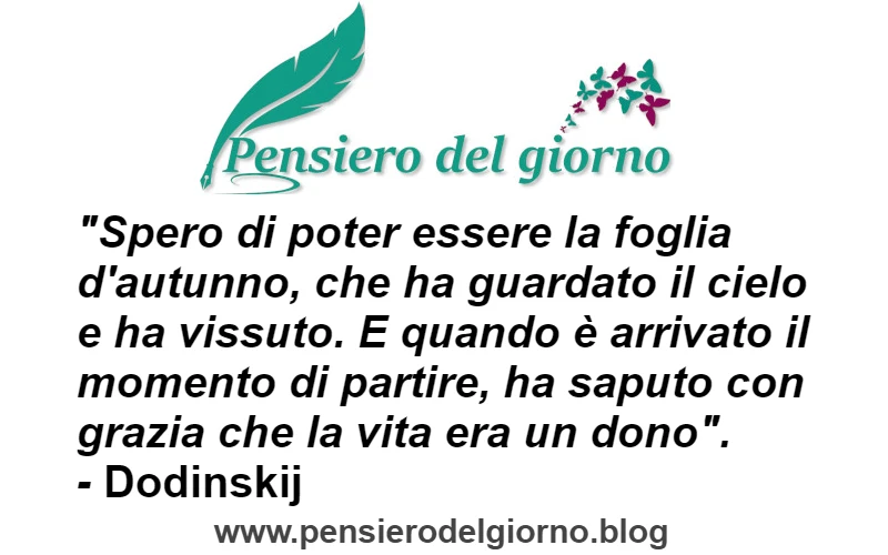 Frase sulla metafora dell'autunno e la vita Dodinskij