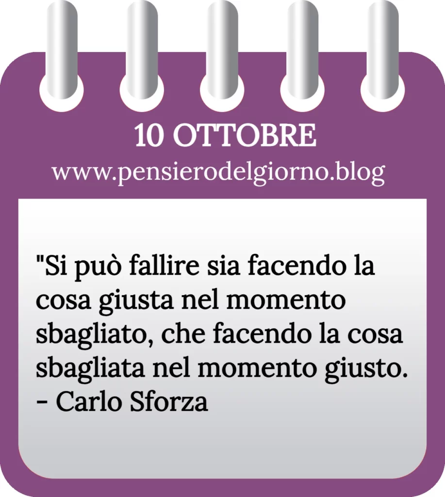 Calendario filosofico con frase del giorno oggi 10 Ottobre 2023