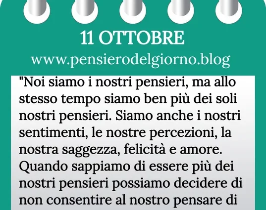 Calendario con frase del giorno 11 Ottobre 2023