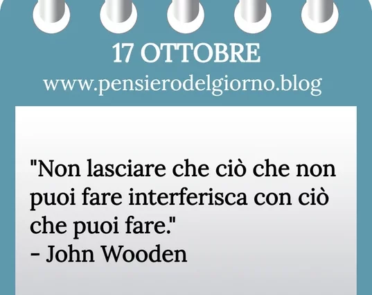 Calendario con frase del giorno 17 Ottobre 2023