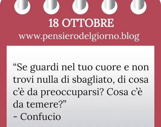 Calendario con frase del giorno 18 Ottobre 2023