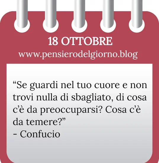 Calendario con frase del giorno 18 Ottobre 2023