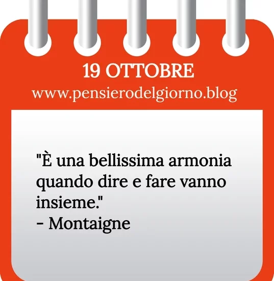 Calendario con frase del giorno 19 Ottobre 2023