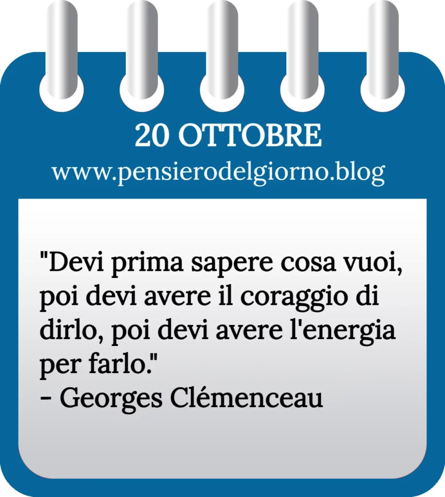 Calendario filosofico con frase del giorno oggi 20 Ottobre 2023