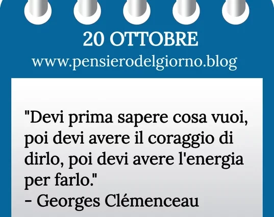 Calendario con frase del giorno 20 Ottobre 2023