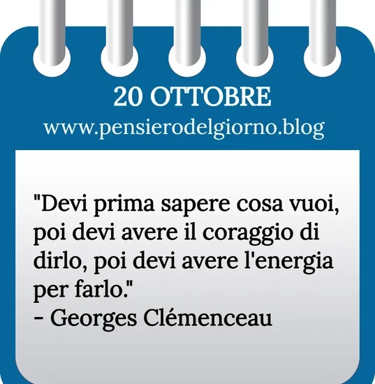 Calendario con frase del giorno 20 Ottobre 2023