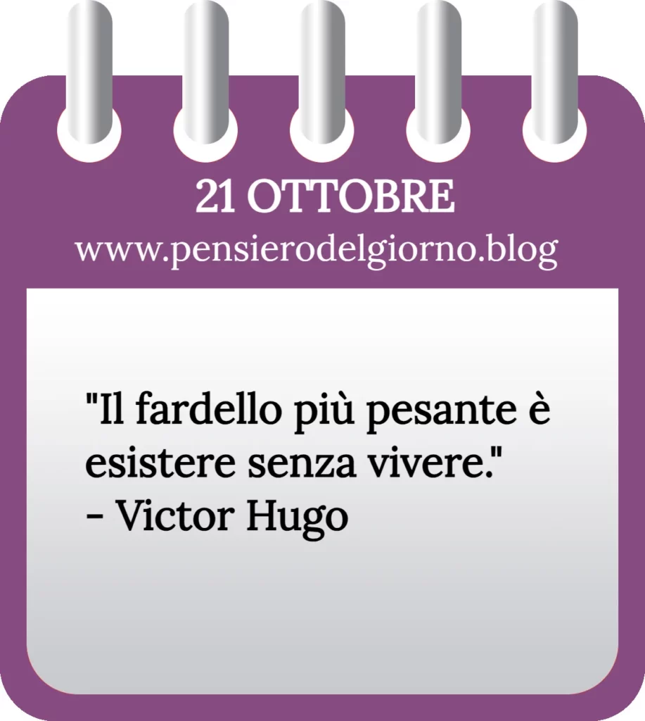 Calendario filosofico con frase del giorno oggi 21 Ottobre 2023