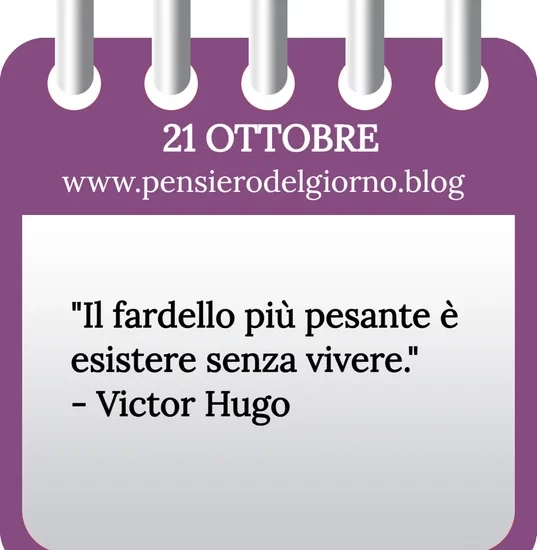 Calendario con frase del giorno 21 Ottobre 2023