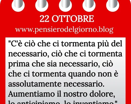 Calendario con frase del giorno 22 Ottobre 2023