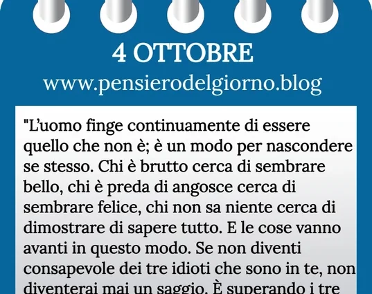 Calendario con frase del giorno 4 Ottobre 2023