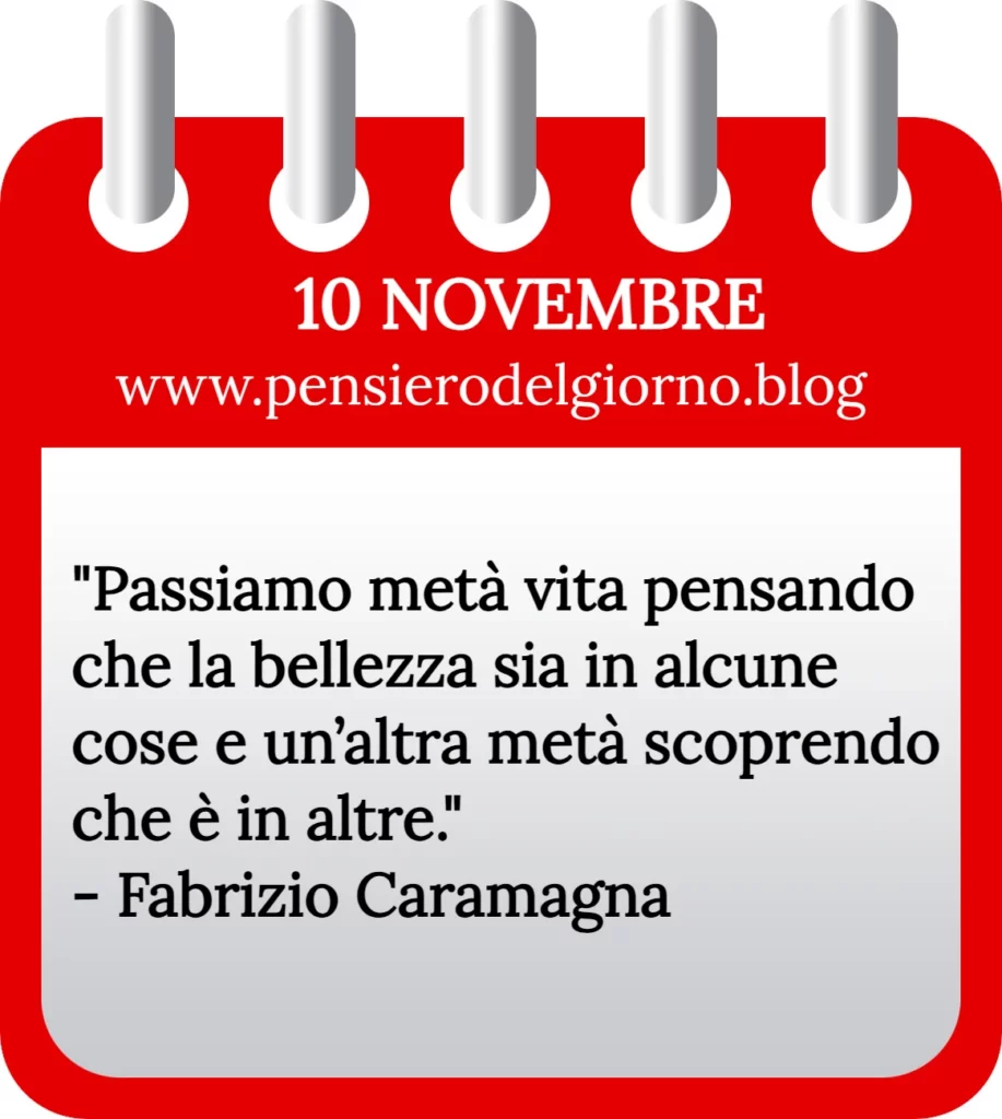 Calendario filosofico con frase del giorno oggi 10 Novembre 2023