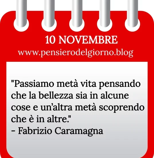 Calendario con frase del giorno 10 Novembre 2023