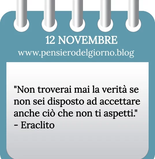 Calendario con frase del giorno 12 Novembre 2023