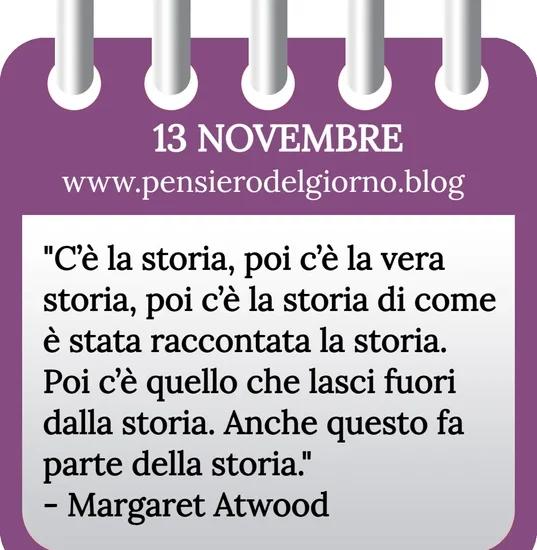 Calendario con frase del giorno 13 Novembre 2023