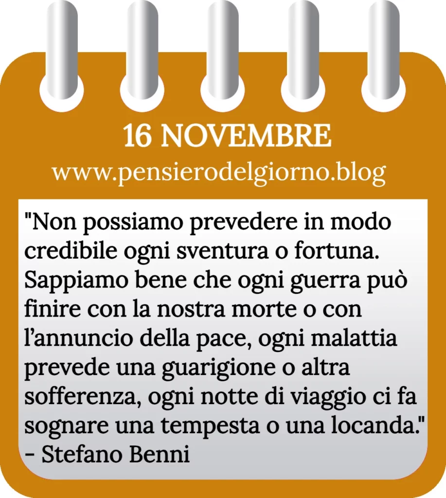 Calendario filosofico con frase del giorno oggi 16 Novembre 2023