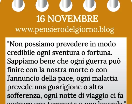 Calendario con frase del giorno 16 Novembre 2023